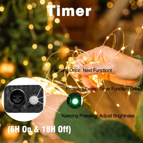 328FT 1000 LED Plug in Fairy Lights with 13 Modes & Timer, Warm White - Image 3