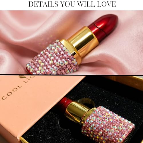 Encendedor recargable de butano diseño elegante rosa miniatura 4