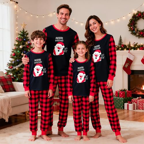 HYCLES Christmas Family Pajamas Sets, Matching Family Pajamas Sets Sleepwear Pjs for Women Couple2
