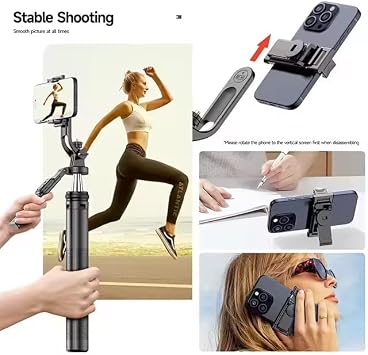 SF17 360 Derece Bluetooth 5.0 Kontrollü 2M Tripodlu Selfie Gimbal - Siyah