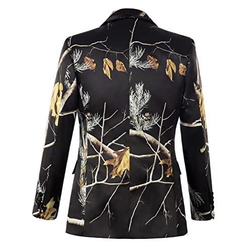 HBDesign Mens 3 Piece 2 Button Black Print Camouflage Custom Suit (Jacket+Vest+Pants)4