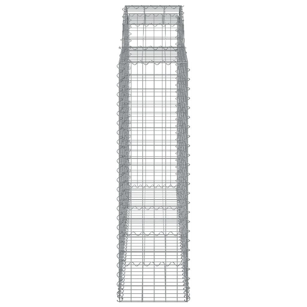 Set 9 Cesti Gabbioni ad Arco 200x50x140/160 cm in Ferro Zincato | Barriere decorative per delimitare il giardino o il patio esterno. Struttura robusta per sassi e ciottoli.