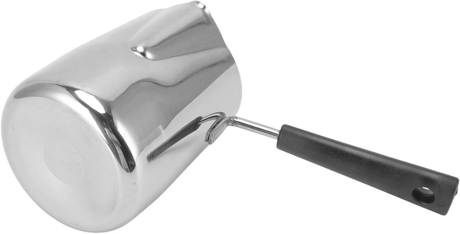 VINGVO Long Handle Coffee Toroid Pitcher for Home Baristas (600ml)