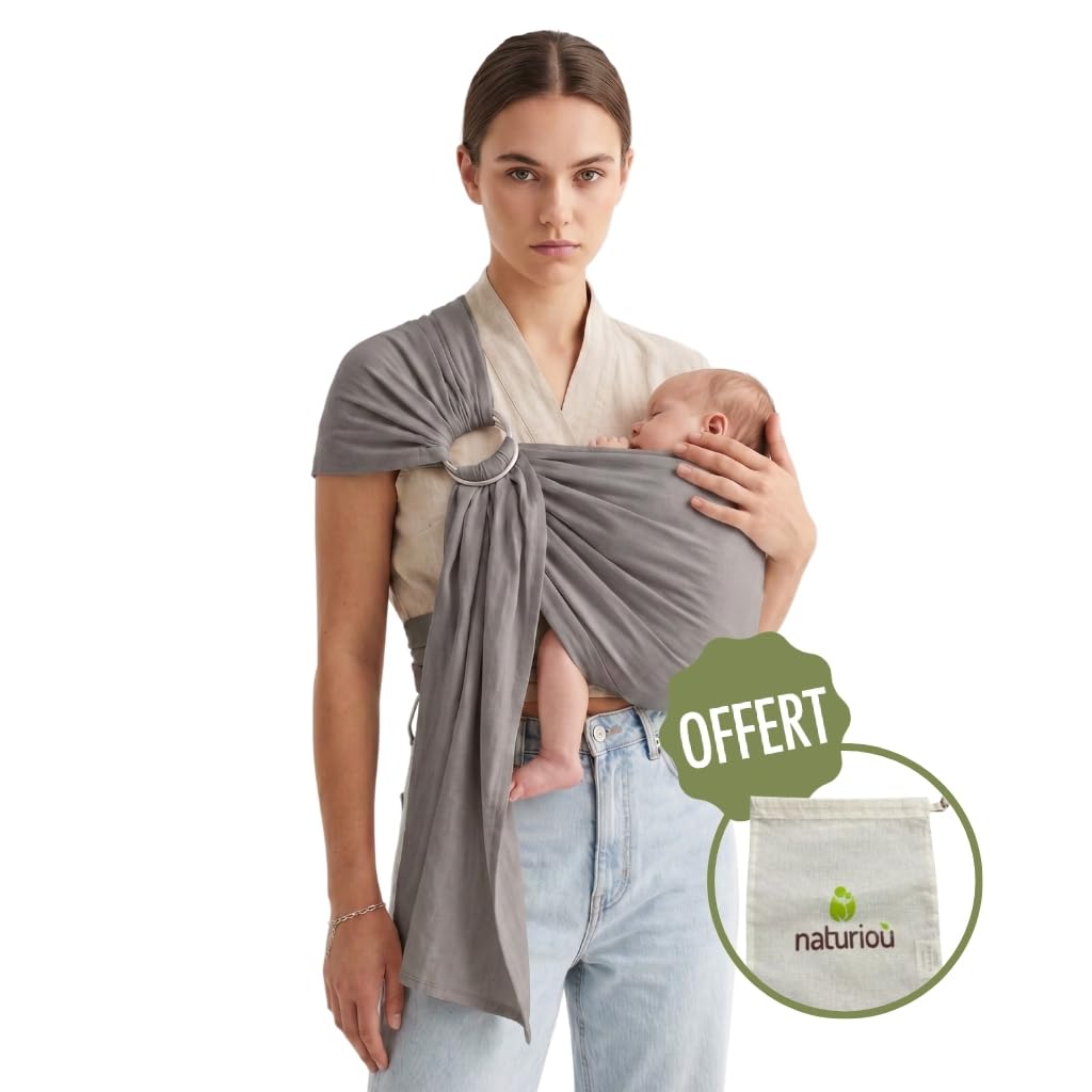 Écharpe de Portage Sling - Simply Sling Coton - Maintien Physiologique Quotidien - Gris
