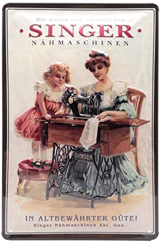 Mehr Relief-Schilder hier... Singer - Cartel de chapa con diseño de máquina de coser retro