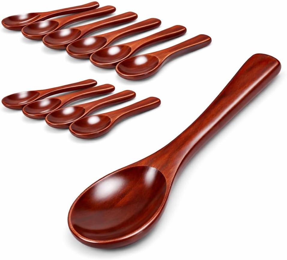 Mini Wooden Spoons 3.5 Inch, 50 PCS Small Wood Spoons for Coffee Bar, Sugar Jar, Honey, Tea & Spice Jars, Natural Wooden Stirring Spoon for Coffee, Matcha, DIY Crafts