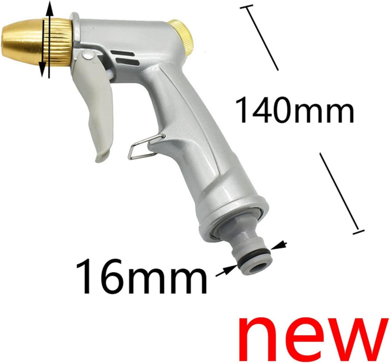 Xiaochen Heavy Duty Adjustable Garden Hose Nozzle Garden Water Spray Gun Washing Car Water Gun Adjustable Irrigation Sprinkler Nozzle Watering Flower Cleaning Tool 1pcs