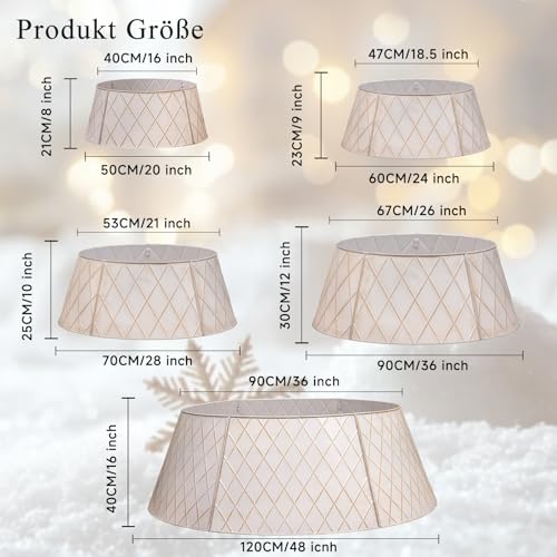 Lanpn Metall Weihnachtsbaum Kragen 90cm, Weihnachtsbaum Halsband Christmas Tree Collar Für Groß L Wetterfest Für Kunstbäume Innen Außen… – Ansicht 3