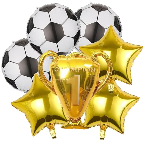 Decoration Anniversaire Foot événement 2026 Ballons Supporter Foot 18 Pouces Ballons Étoilés Dorés Ballon Photobooth Kit Pour Fêtes D’anniversaire...