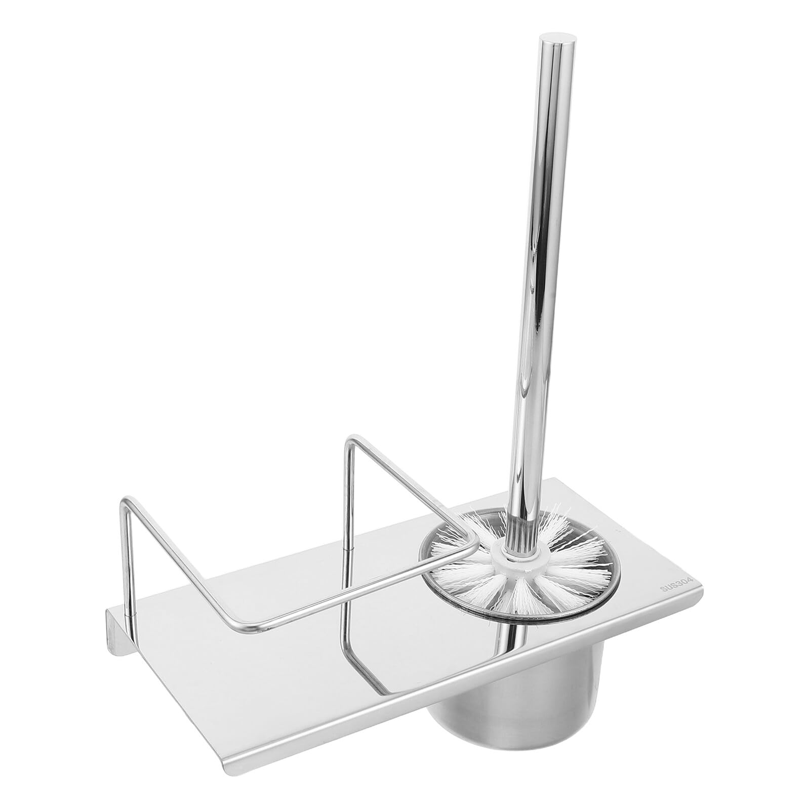 Brosse de toilette gain de place avec support mural et étagère intégrée