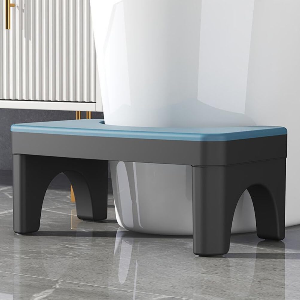 Toilettenhocker für Erwachsene, Badezimmer Fußhocker aus Pp, Blau