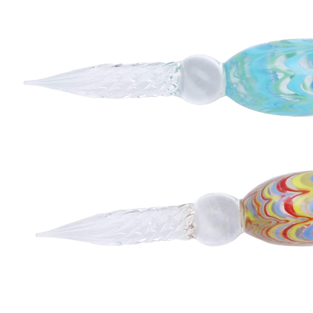 Gullor – Penna A Immersione In Vetro Di Cristallo Fatta A Mano – Azzurro – Elegante Penna Da Calligrafia Con Confezione Regalo