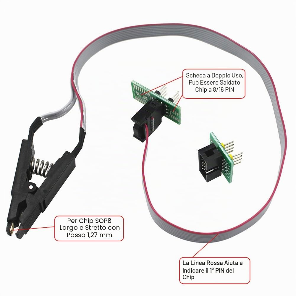 SOP8 SOIC8 Test Clip per EEPROM 25CXX / 24CXX + CH341A 24 Programmatore USB Flash BIOS EEPROM Serie 24 25