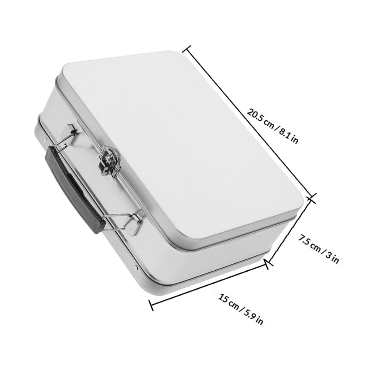 Fiambrera Vintage de Metal con Asa y Pestillo Hermético, Caja de Almacenamiento de Hojalata Plateada 2 Piezas, Contenedor Multifunción para Almuerzo y Viaje, Caja de Obsequio