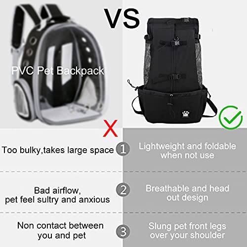 1–25 kg Hundetragetasche mit Kordelzug-Kopf-heraus-Design, belüfteter Haustier-Rucksack für kleine, mittelgroße Hunde, tägliche Welpentrage für Spaziergänge im Freien, Sicherheit/Bequem/Leicht (M
