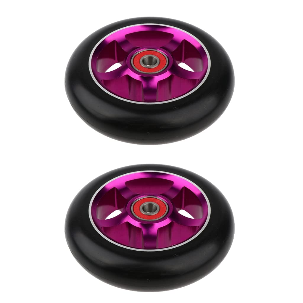 Ruote Monopattino Freestyle 2pcs Sostituzione 100mm Push/Kick/Stunt Scooter Ruote con Cuscinetti e boccole Scooter Scooter Professionale Scooter Sostituzione Ruote Monopattino Elettrico