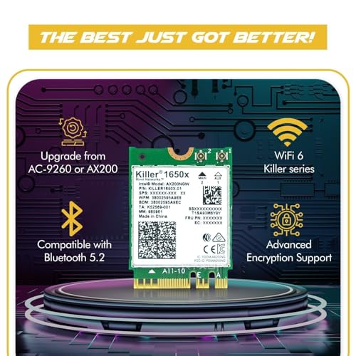 Module WiFi 6 AX1650x M.2 pour PC Windows 10+ et Linux Intel AMD - 4