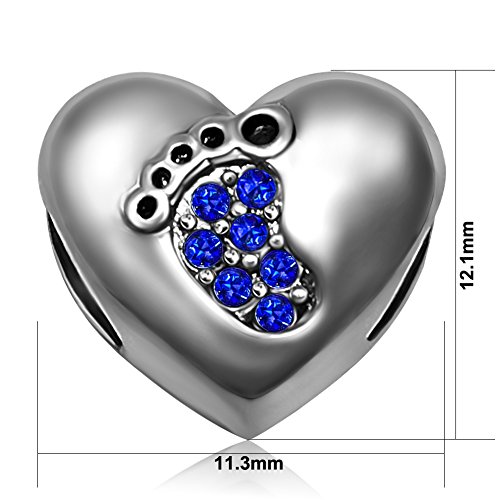 Image of JMQJewelry Feet Jan-December Womens Charms Fits Pandora Charms Bracelets