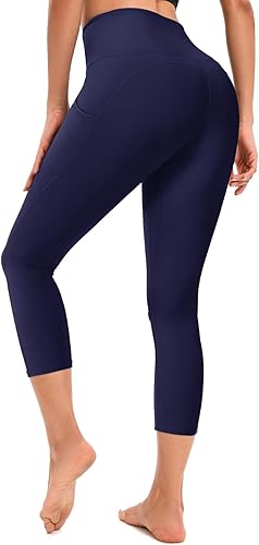 Leggings for Women, Upgraded High Waist Capri Yoga Leggings Workout Running Tummy with Pockets for Women
