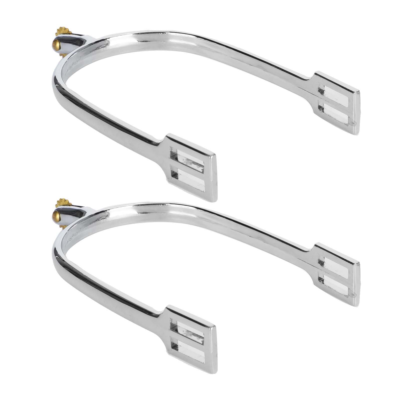 Pilipane Horse Spurs Zinc Alloy English Style Riding Spurs Rotatable Copper Rowel for Equestrian Competition and Horse Training Durable Lightweight and 11x7.6x1.7cm Set of 2