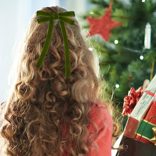 Image of Tsorode 10 Yards Black Velvet Ribbon 1 Inch for Christmas Tree,Velvet Christmas Ribbon for Gift Wrapping Crafts Bow Wreath Holiday Decorations (Olive Green, 5 /8 inch-10 Yard)