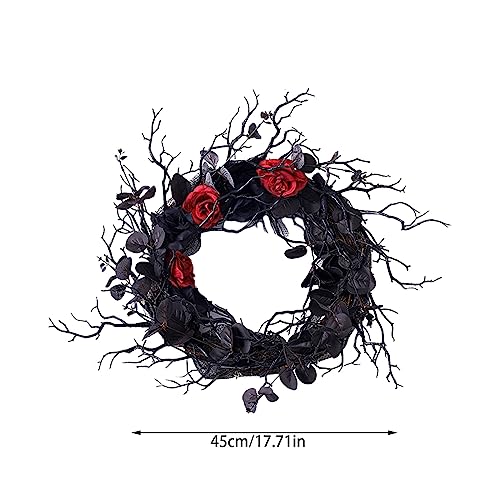17.7 Inches Gothic Style Weird Yet Elegant Halloween Wreath for Front Door - image 2