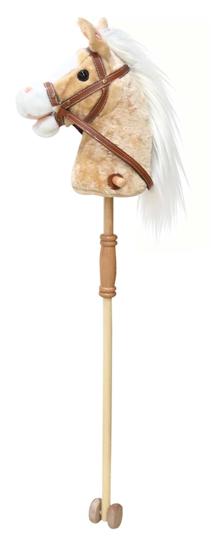 Unibos | 104 Cm Hobby Horse Toy With Interactive Sounds, Strong Grip Handles, Plush Head & Wheels, Light Brown, Play Toy Activity For Boys & Girls (AA Batteries Required)
