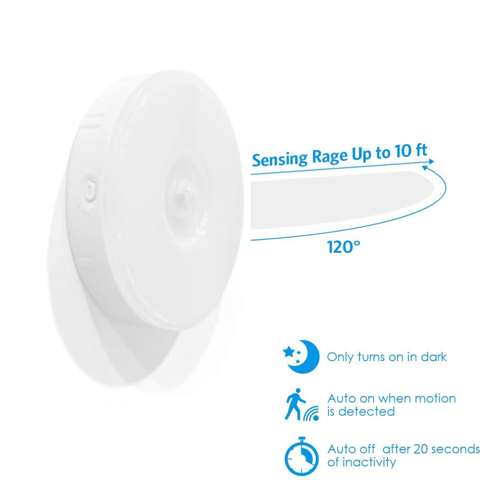 Luz Con Sensor De Movimiento, Luces LED De Cocina Bajo Mueble, Luz Nocturna Infantil, Lampara USB Recargable Para Escalera, Pasillo, Sótano, Cocina, Gabinete, 6 Pack Luces LED Para Armario,Blanco