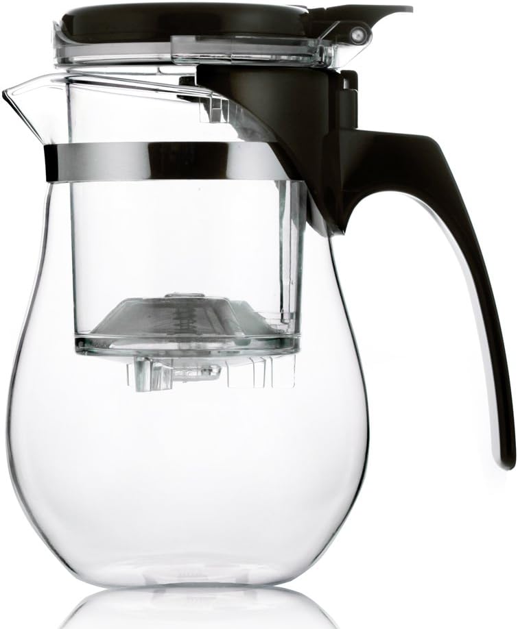 Maker 20oz - Compact Gongfu Tea Maker Set with Built-in Infuser/Strainer - Free Tea Sample, Tea Spoon, and Bamboo Coaster Included - The Perfect Teapot to Enjoy Multiple Steeps of Loose Leaf Teas at Home, Work or Travel