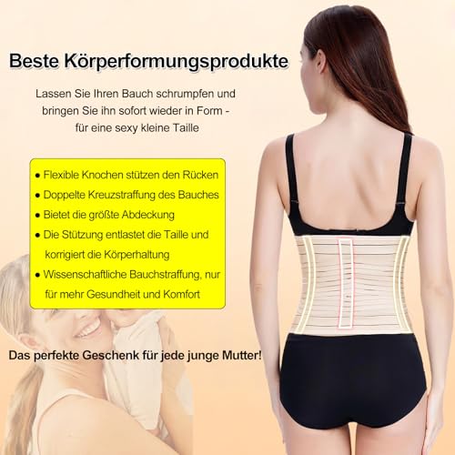 XOPOZON Bauchgurt Nach Geburt Bauchgurt Schwangerschaft Bauchband Schwangerschaft Kaiserschnitt Bauchgürtel Nach op Postpartum Gürtel Schwangerschaftsgürtel Rückbildungsgürtel Nach Geburt (Beige, XL)
