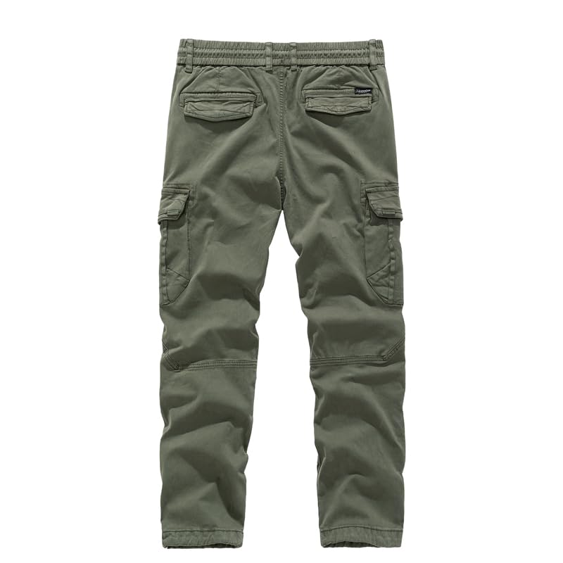 G-STONE Men's Casual Cargo Pants Drawstring Hiking Pant Elasticized Leggings with Multi Pockets Relaxed Fit Work Trousers3