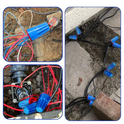 15PCS Waterproof Wire Electrical Connectors 22AWG-8AWG,Outdoor Seal Electrical Twist Nuts Caps Cable Terminal Connector for Landscape Light, Irrigation Valves, Wet Location Installation