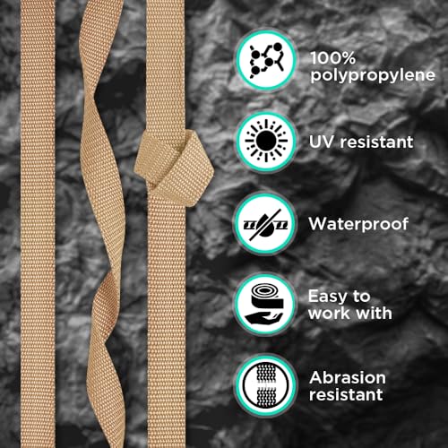 Image of TECEUM 3 /4 inch & 5 /8 inch & 1 inch & 1.5 inch & 2 inch Webbing - 10 25 50 Yards - 40+ Colors - Heavy Duty 1 Inch 1.5 Inch 2 Inch Backpack Straps - Webbing for Outdoors Indoors Crafting DIY