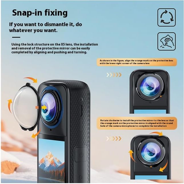 Coyktonty Lens Guard/Lens Protective Cover for Insta360 X5, 9H hardness High transmittance,Waterproof Dustproof (Optical Glass)