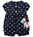 Carter's Baby Girls 1-piece Appliqué Snap-Up Cotton Romper (6 Months, Navy Elephant)