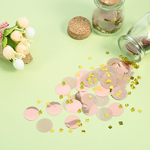 Image of Round Tissue Paper Table Confetti Dots for Wedding Birthday Party Decoration, 1.76 oz (Rose Gold Confetti, 2.5 cm)