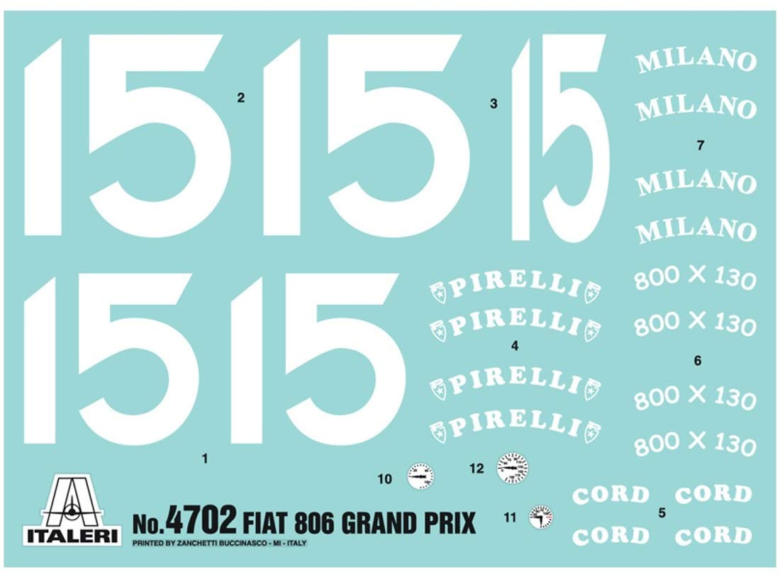 Italeri 4702 - Fiat 806 Grand Prix Model Kit Scala 1:12