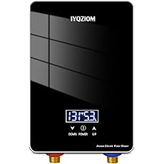 Tankless Water Heater 5.5kw 240V, ECOTOUCH Point-of-Use Digital Display,Electric Instant Hot Water Heater with Self-modulating,Overheating Protection,White