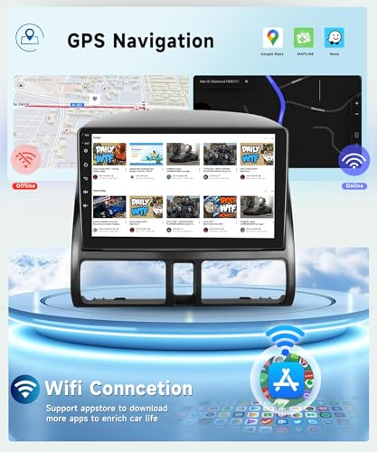 Image of 8 CORE 6G+128G Car Radio Stereo for Honda CRV 2002-2006 with Wireless CarPlay Android Auto, 9 Inch 1280 * 720P IPS Touch Screen Head Unit Android 13 GPS WiFi Bluetooth 32-Band DSP SWC HD Camera