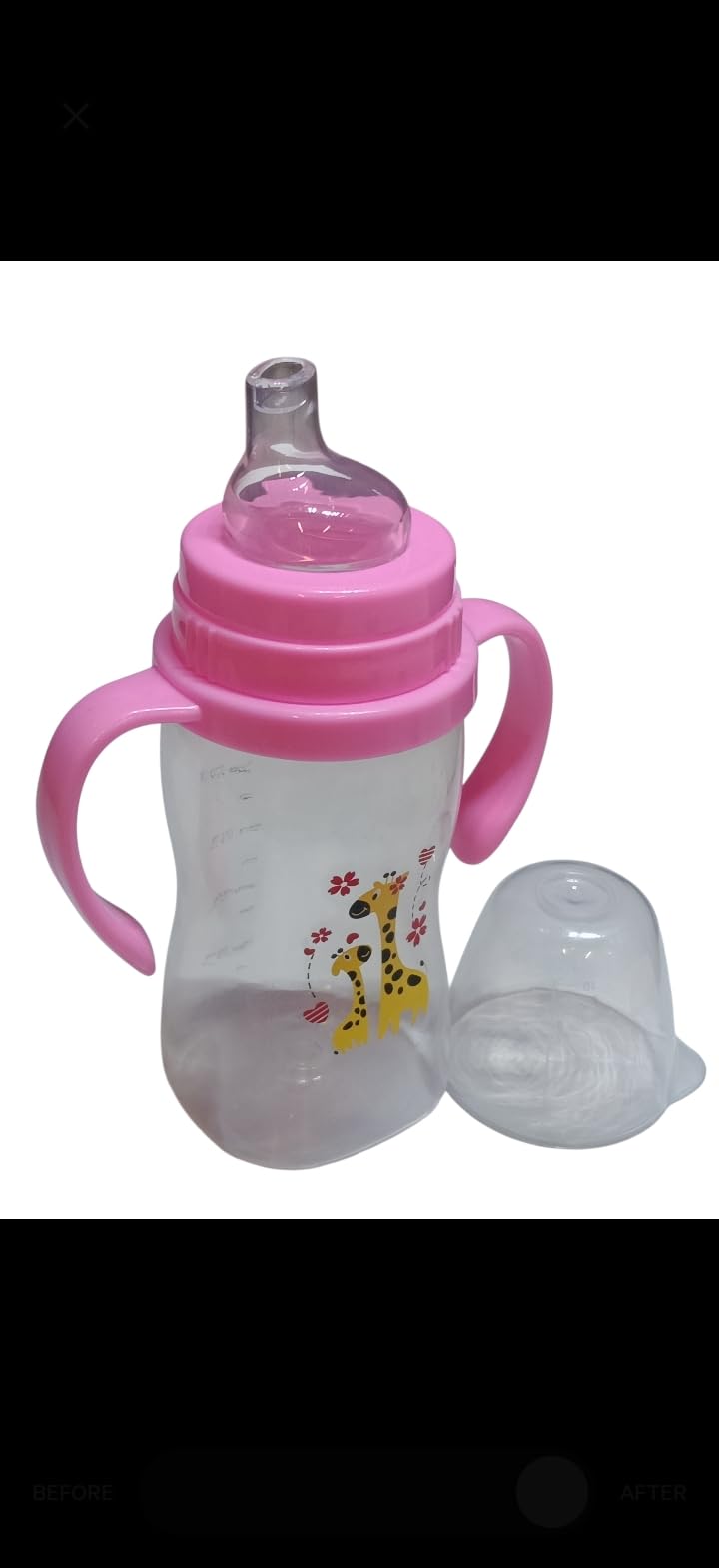 Baby Training Sipper Cup with Handles – Cute Animal Print, 150ml/5oz Capacity, BPA-Free Transition Cup for Toddlers with Hygienic Cap and Measurement Scale-image-34