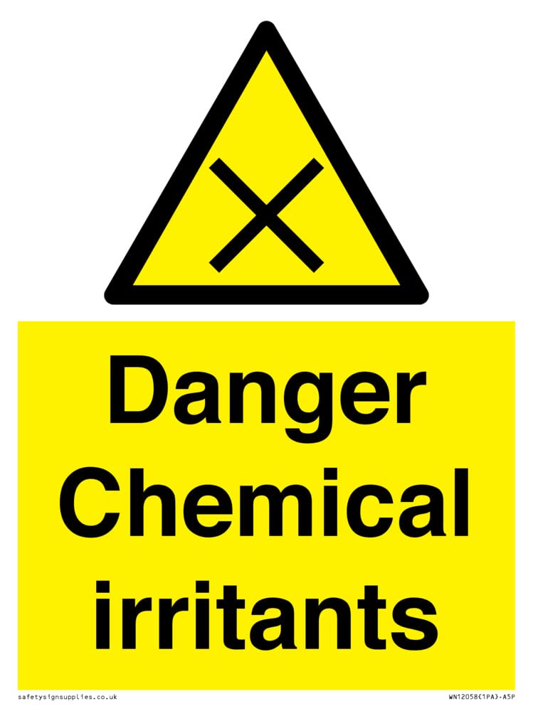 Danger Chemical irritants Sign - 150x200mm - A5P