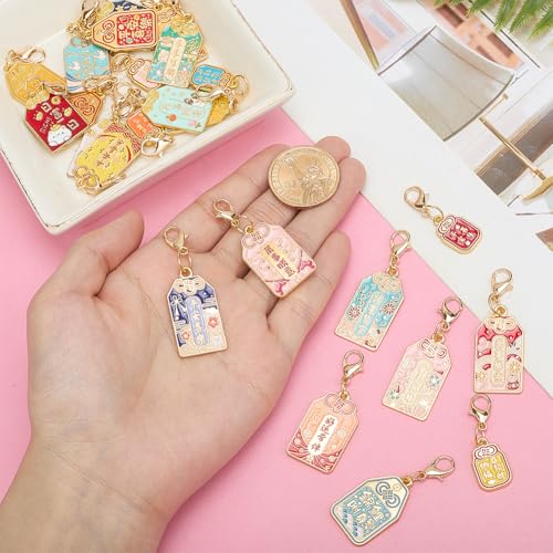 Breloque à clipser Omamori en émail avec fermoir mousqueton - 3