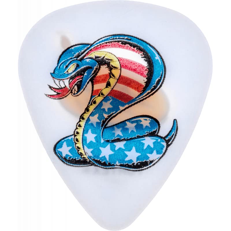 Médiators Dunlop BL47R10 au design de collection American Cobra blanc épaisseur 1.00 mm