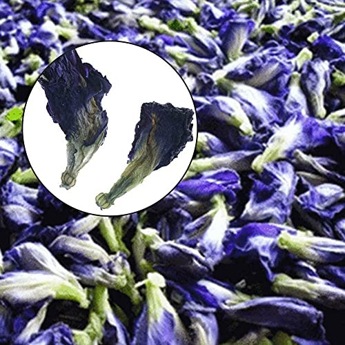 Naturally Produced Blue Butterfly Pea Flowers Tea 500 Grams (17.6 Oz), Premium Dried Flowers Healthy Butterfly Pea Tea For Drinks And Food Coloring, Purple, Violet #TOP1