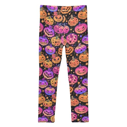 Girls Leggings Soft Toddler Ankle Length Bottoms Halloween Pumpkins Kids Dance Yoga Pants 4-10 Years2