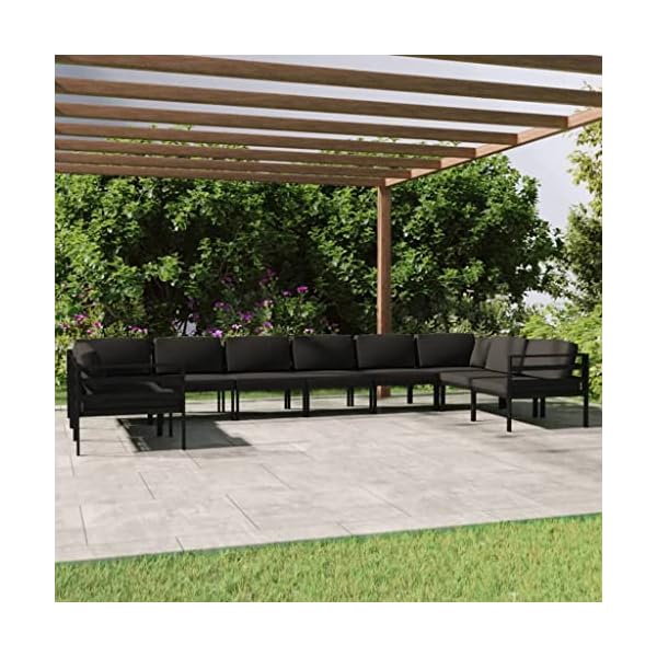 Modulares Aluminium Lounge-Set Anthrazit 10-teilig