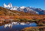 adrium Póster de 70 x 50 cm: el famoso Cerro Fitz Roy y Cerro Torre uno de los picos rocosos más bellos y difíciles de enfatizar en la Patagonia (238871027)