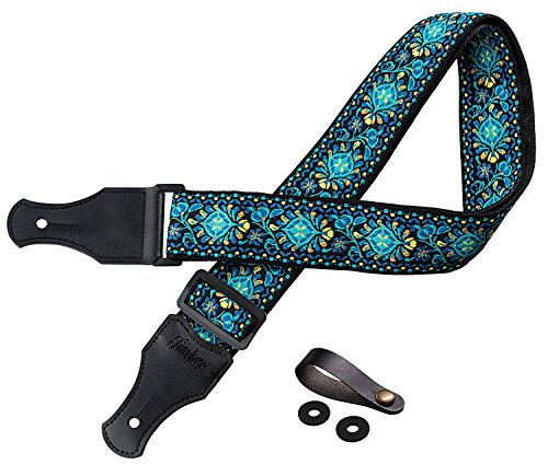 TIMBREGEAR extreme comfort acoustic guitar strap electric guitar strap free - two guitar strap locks guitar strap button! (Blue)