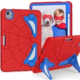 Tablet Protective Case Cover for iPad Air11 M4/M3/M2 (2026/2025/2024) Case Rugged Tablet Case with Adjustable Kickstand,Shockproof Hard PC+Silicon Cover, Pencil Slot,Child-Friendly(Red+Blue)
