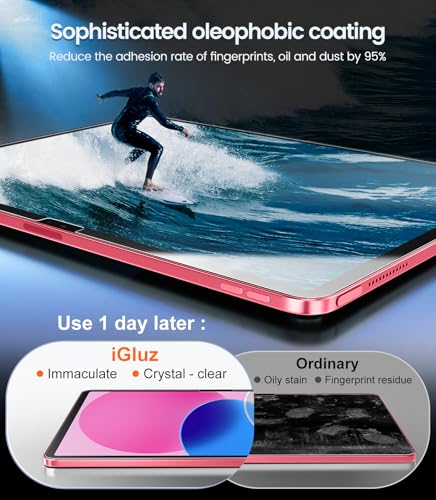 Image of iGluz 2 Pack for iPad 11th /10th Gen.(A16 2025 /2022,11 /10.9 inch)9H+ Tempered Glass Screen Protector with Easy-Install Box[12FT Grade Shatterproof]Apple Pencil Compatible,HD Clarity,Scratch Resistant